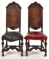 Lot 1231 - A pair of early mahogany Jacobean style high...