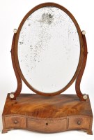 Lot 1239 - A George III mahogany toilet mirror, the oval...