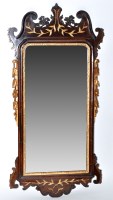 Lot 1260 - A George III mahogany wall mirror, the plate...