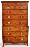 Lot 1269 - A George III mahogany chest on chest, the...