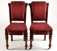 Lot 1293 - A set of six Victorian mahogany dining chairs,...