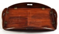 Lot 1300 - A 19th Century butler's mahogany tray, the...