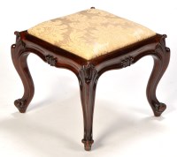 Lot 1314 - A 19th Century mahogany stool, the square drop-...