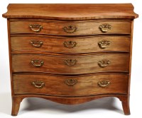 Lot 1325 - A George III mahogany serpentine chest, of...