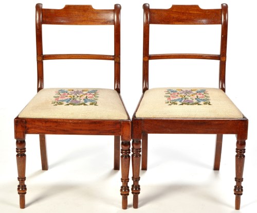 Lot 1337 - A set of six Regency mahogany dining chairs,...