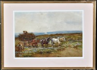Lot 227 - John Atkinson (1863-1924) A hay cart with team...