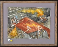 Lot 314 - Richard Hobson (Contemporary) A welder in a...