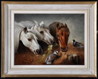 Lot 424 - G*** Langlands (British School) Three horses...