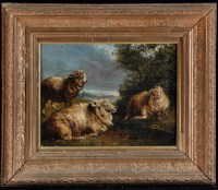 Lot 434 - 19th Century Continental School Three sheep in...