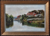 Lot 476 - John Wallace (1841-1905) A riverside village...