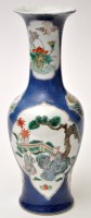 Lot 554 - Chinese underglaze powder blue ground vase,...