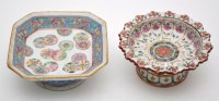 Lot 561 - Two Chinese footed dishes, one in Famille Rose...