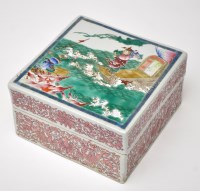 Lot 576 - Chinese Famille Rose box and cover, of square...