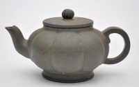 Lot 578 - Chinese stoneware pumpkin-shaped teapot and...