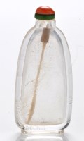 Lot 589 - Rock crystal flattened ovoid shaped 'winter...