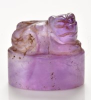 Lot 593 - Amethyst 'beast' seal, the recumbent creature...