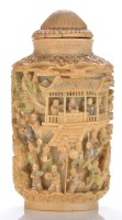 Lot 597 - Chinese carved and partially stained ivory...