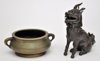 Lot 603 - Chinese bronze Qilin, with hinged head, height...