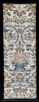 Lot 611 - Pair of Chinese embroidered 'sleeve' panels,...