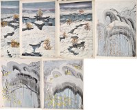 Lot 626 - Six Chinese winter landscape paintings in the...