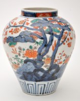 Lot 633 - 'Imari' pear shaped vase, with blossom trees...