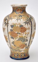 Lot 636 - Japanese Satsuma lobed vase, the lobed panels...