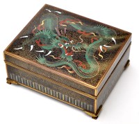 Lot 638 - Japanese cloisonne enamel hinged box,...