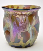 Lot 683 - 'Silvered' iridescent glass bowl, the dimpled...