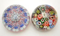 Lot 684 - Glass millefleur paperweight, multi coloured...