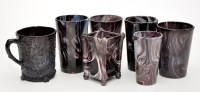 Lot 688 - Seven pieces of marbled glass of 'North East'...