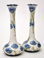 Lot 716 - Near pair of Moorcroft 'Cornflower' pattern...