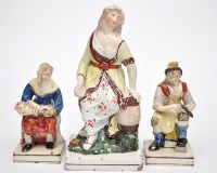 Lot 729 - Three Staffordshire pearlware figures,...