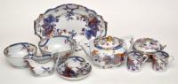 Lot 732 - Composite 'stone china' Imari pattern part tea...