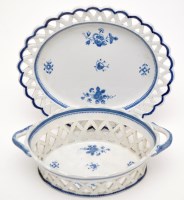 Lot 733 - Spode blue and white pearlware basket and...