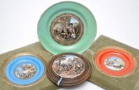 Lot 738 - Two Prattware snow scene dishes, ''Alas Poor...