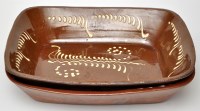 Lot 742 - Two Slipware rectangular shaped dishes,...