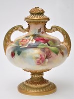 Lot 766 - Royal Worcester vase and cover, signed ''R....