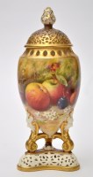 Lot 767 - Royal Worcester potpourri vase and cover, the...