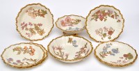 Lot 768 - Royal Worcester ivory ground eight-piece...