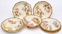 Lot 769 - Royal Worcester ivory ground eight-piece...