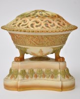 Lot 771 - Royal Worcester 'Blush ivory' brazier-shaped...