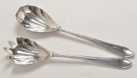 Lot 819 - A pair George VI salad servers, by Viners,...