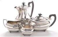 Lot 823 - A matched George V four piece tea service, by...