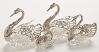 Lot 827 - A pair of Continental silver and cut glass...