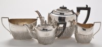 Lot 849 - An Edwardian matched three piece tea service,...