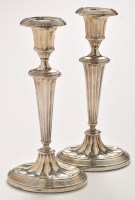 Lot 861 - A pair of Edwardian candlesticks, by Atkin...