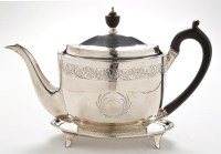 Lot 874 - A George III teapot and teapot stand, by John...