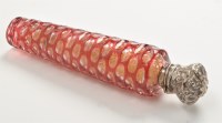 Lot 897 - A Victorian red overlay glass scent bottle,...