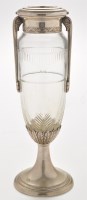 Lot 906 - A Continental cut glass and 800 standard vase,...