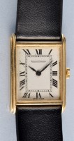 Lot 931 - Jaeger LeCoultre: a tank style 18k. lady's...